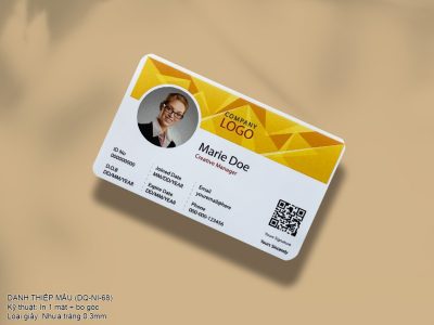 Card - thẻ nhân viên nhựa trắng in uv QNI-68