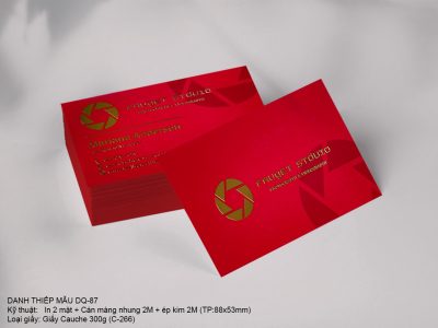 Card - Danh thiếp cán màng nhung + ép kim CC-87