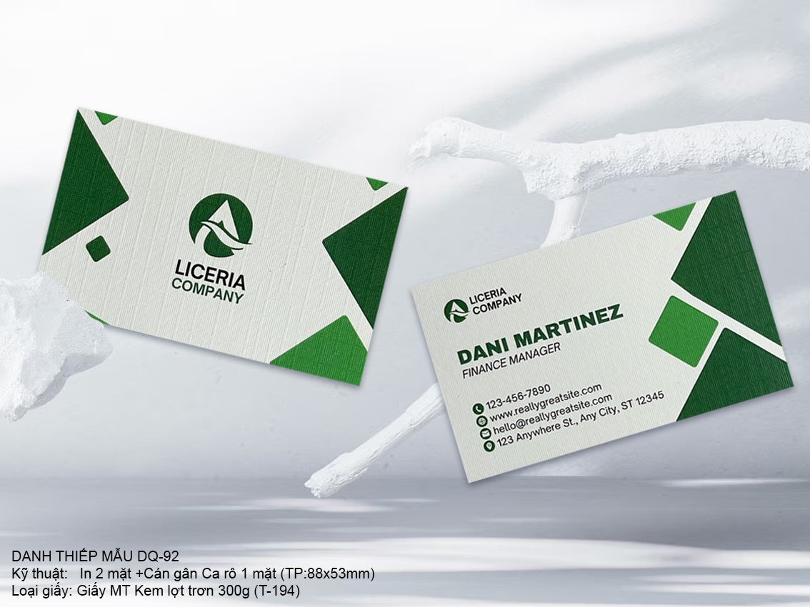 Card - Danh thiếp cán vân ca rô CC-92