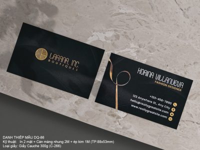 Card - Danh thiếp cán màng nhung + ép kim CC-86
